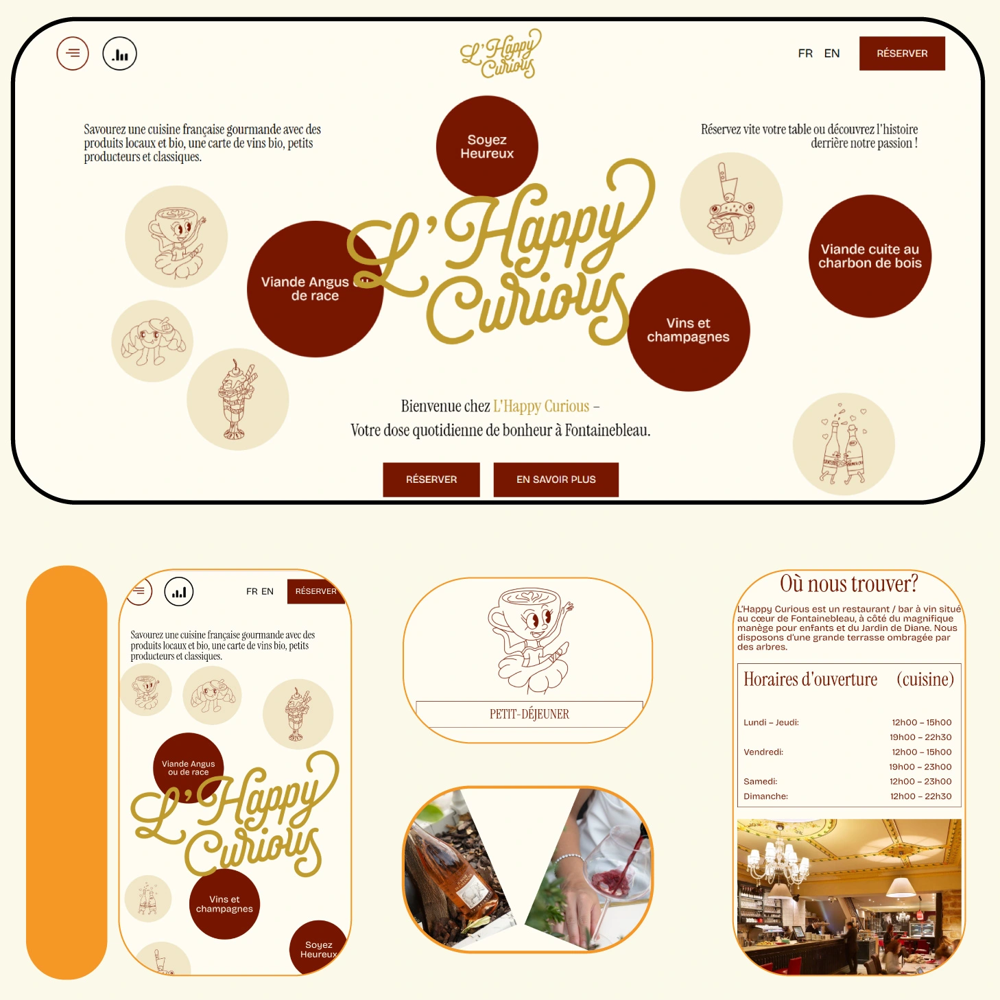 Landing page design L happy curious
